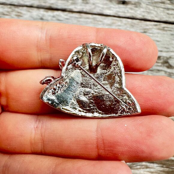 Vintage Jewelry Red Rhinestone Hat Brooch Pin - Picture 2 of 2